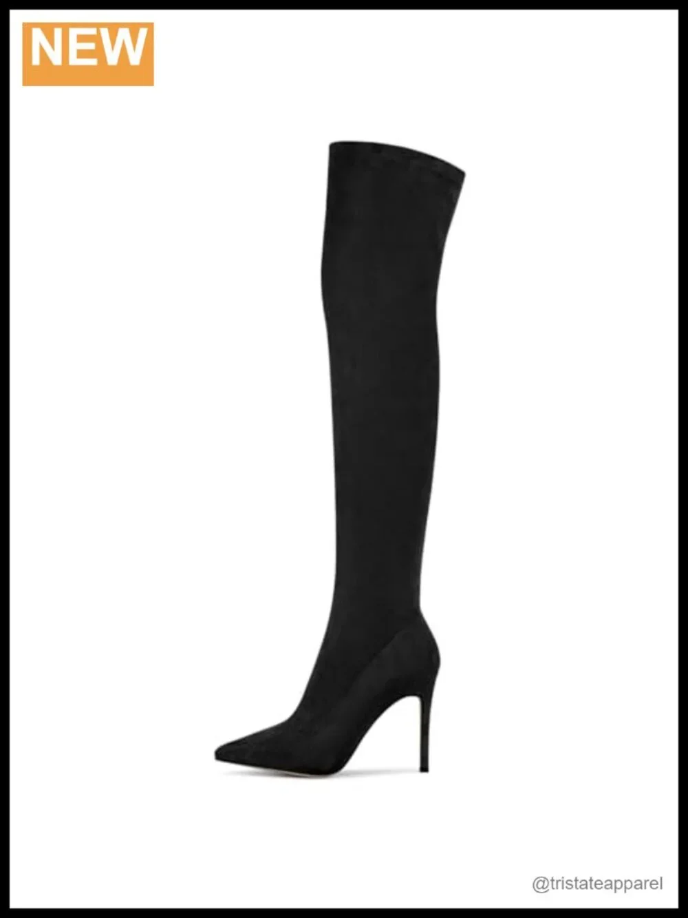 Women's Suede Over the Knee Boots Pointed Toe High Heel Stretch Thigh High 4